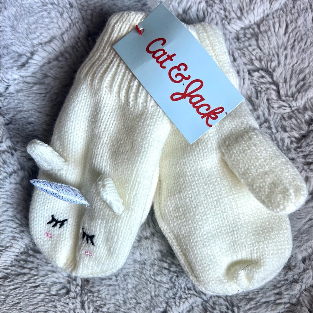 CAT & JACK Baby mittens. Cream color. One size fits most.